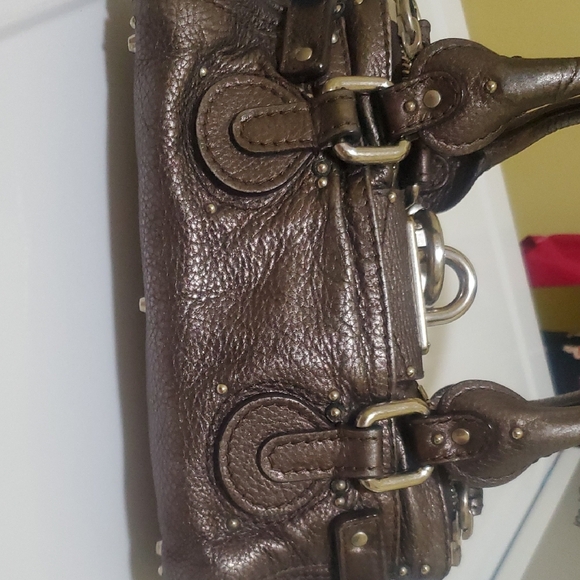 Chloe Pewter Color Leather Handbag with Silver Accents - Picture 10 of 13